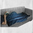 thumbnail image 6 of Harbour Stripe Soft Flannel Fleece Throw Blanket, Vibrant Nvay Blue Background with Thin Vertical Lines Modern Design, Cozy Plush for Indoor and Outdoor Use, 50" x 70", Navy Blue Teal, by Ambesonne, 6 of 6
