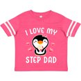 thumbnail image 3 of Inktastic I Love My Step Dad with Cute Penguin and Hearts Girls Toddler T-Shirt, 3 of 5