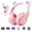 Pink, variant on Soapow Kids Cat Ear Bluetooth Headphones, Foldable Kids Adults Girls over Ear Wireless Headphones with Mic & Led Light up, Cat Gaming Headset for Tablet/PS4/PS5/School Gift (Purple)