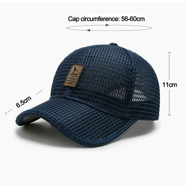 Sohindel Summer Mesh Baseball Cap for Men Adjustable Breathable Caps Women Men's Hat Quick Dry Cool Hats Casual Trucker Hat - Blue, Size: One Size