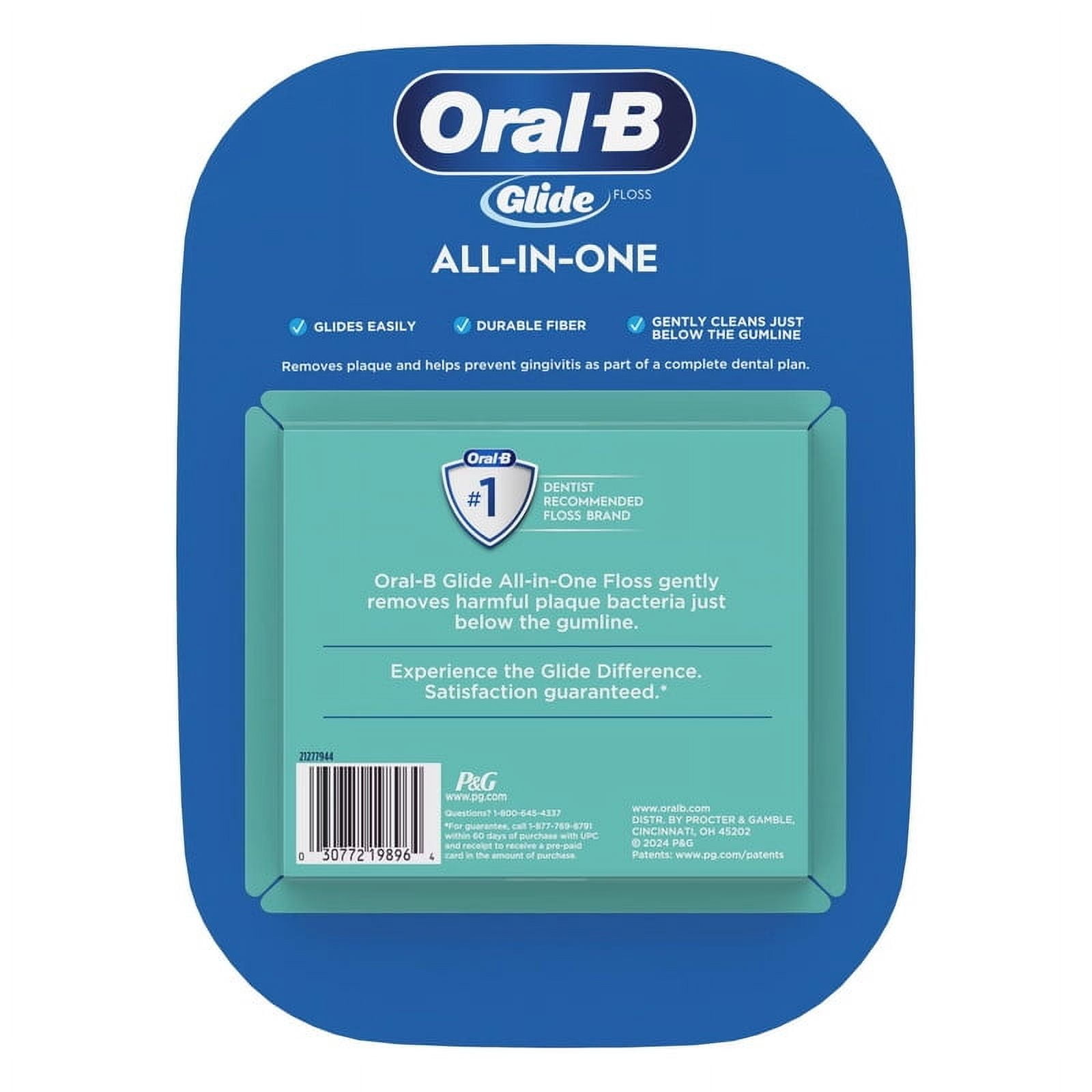 Oral B Glide Dental Floss All-in-One Mint Floss 48.1 Yard Each - 6 Pack