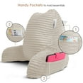 thumbnail image 5 of Nestl Backrest Reading Pillow, Back Support Pillow with Arms, Shredded Memory Foam Bed Rest Pillow, Linen, 5 of 6