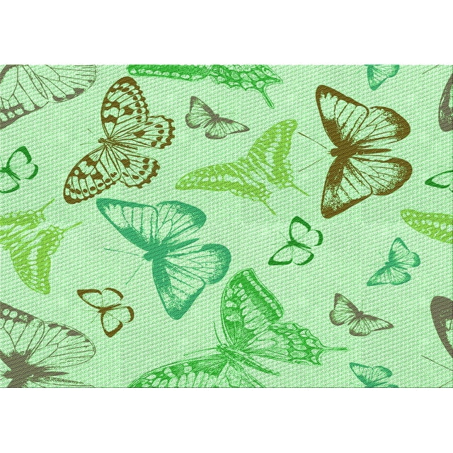 Ahgly Tapis Rectangulaire Lavable en Machine Vert Menthe, 5 Pieds x 7 Pieds