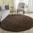 thumbnail image 3 of SAFAVIEH Laguna Neven Plush Solid Shag Area Rug, Brown, 6'7" x 6'7" Round, 3 of 10