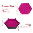thumbnail image 2 of Uxcell PU Leather Dice Tray Unisex Folding Hexagon Dice Tray, Rose Red, 2 of 7