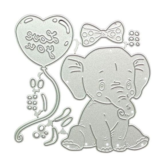 YROHGKPN Cute Cartoon Elephant Metal Cutting Dies DIY Birthday Cards Making Accessories