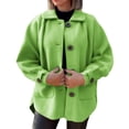 thumbnail image 1 of Plus Size Women's Soft Wool Button Down Coat With Pockets Stylish Warm Outerwear For Fall And Winter Season, 1 of 6