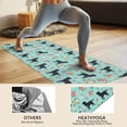 thumbnail image 4 of 70x26 Inch Yoga Towel, Sweat Absorbent Non-Slip Mat for Hot Yoga, Pilates & Fitness,Labrador Floral Turquoise Pattern, 4 of 5
