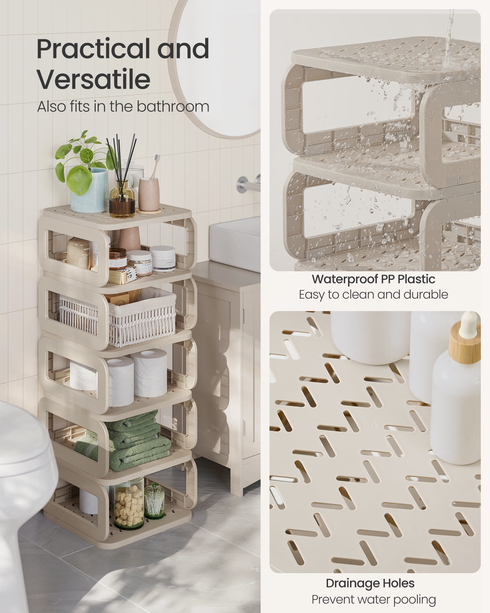Shoe Rack, Shoe Organizer, 12 Shelves, Shoe Storage, Narrow Shoe Shelf, Open Shelf for Entryway, Living Room, Space-Saving, Cappuccino Beige