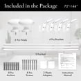 thumbnail image 4 of MERIVILLE 1" Single Curtain Rod Set, Adjustable 72-144 Inches, Prima Finials, Glossy White, 4 of 5