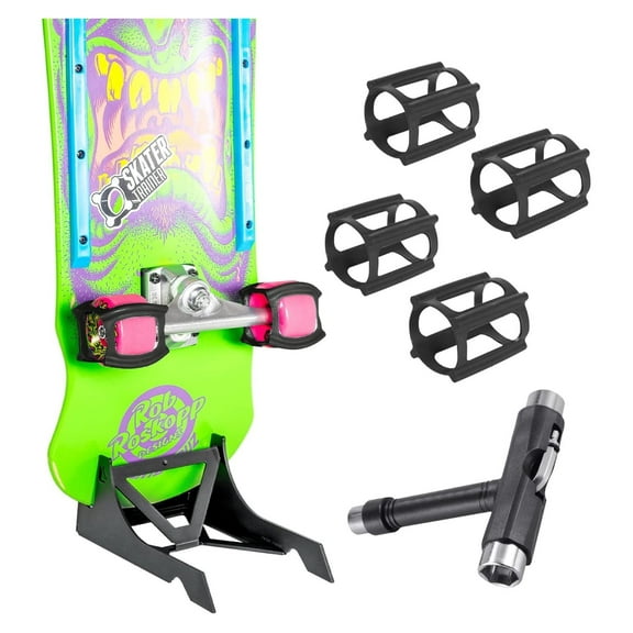 Skateboard Gift Package Accessories with Skater Trainers, Origami Stand, and Free Skate Tool - Learn Tricks Faster, Store Your Board, and get a T-Tool to Tune Up Your Ride Skatertrainer Bundle