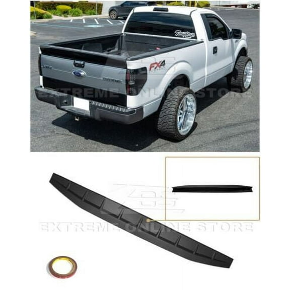 Replacement For 2009-2014 Ford F-150 ALL Models | Street Series ABS Plastic - MATTE BLACK Rear Trunk Lid Wing Tailgate Spoiler