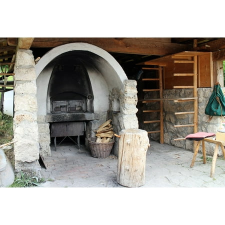 Stone Bread Oven Canvas Print Charcoal Oven Bread Oven Oven Wood Stone Oven Stretched Canvas 10 x 14 ()