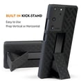 thumbnail image 4 of Case with Clip for Galaxy S21 Ultra, Nakedcellphone [Black Tread] Kickstand Cover with [Rotating/Ratchet] Belt Hip Holster Combo for Samsung Galaxy S21 Ultra Phone, 4 of 9