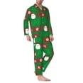 thumbnail image 2 of Fuzoiu Cute Santa Print Men's Long-Sleeved Pajama,Lounge Button Down Nightwear,Mens Notch Collar Pajama Set -Medium, 2 of 7