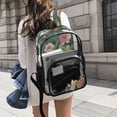 thumbnail image 6 of PVC Transparent Backpacks Clear Backpack for Travel and Outings Blossoming Lotus, 6 of 7