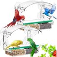 thumbnail image 1 of 2Pack Window Bird Feeder with 4 Extra Strong Suction Cups, Clear Window Bird Feeders for Outside, Removable Tray, Bird Houses for Viewing Wild Birds O, 1 of 5