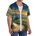 thumbnail image 2 of Disketp Sunflowers At Sunset Print Men's Hawaiian Shirts Button Down Holiday Beach Shirts-Small, 2 of 5