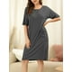 thumbnail image 2 of Camisa de dormir elegante frontal con botones de mangas cortas para mujer con camisón de dormir con bolsillos Gris S, 2 of 6