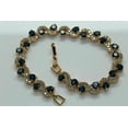 thumbnail image 2 of 7CT Blue Sapphire &Diamond Lab Created Tennis Bracelet 14K Yell Gold Plated 7.5", 2 of 3