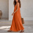 thumbnail image 5 of Aimik Women's Loose Flowy Maxi Dress Summer Spaghetti Strap V Neck Solid Maxi Dress Lightweight Beach Vacation Long Sundress, 5 of 5