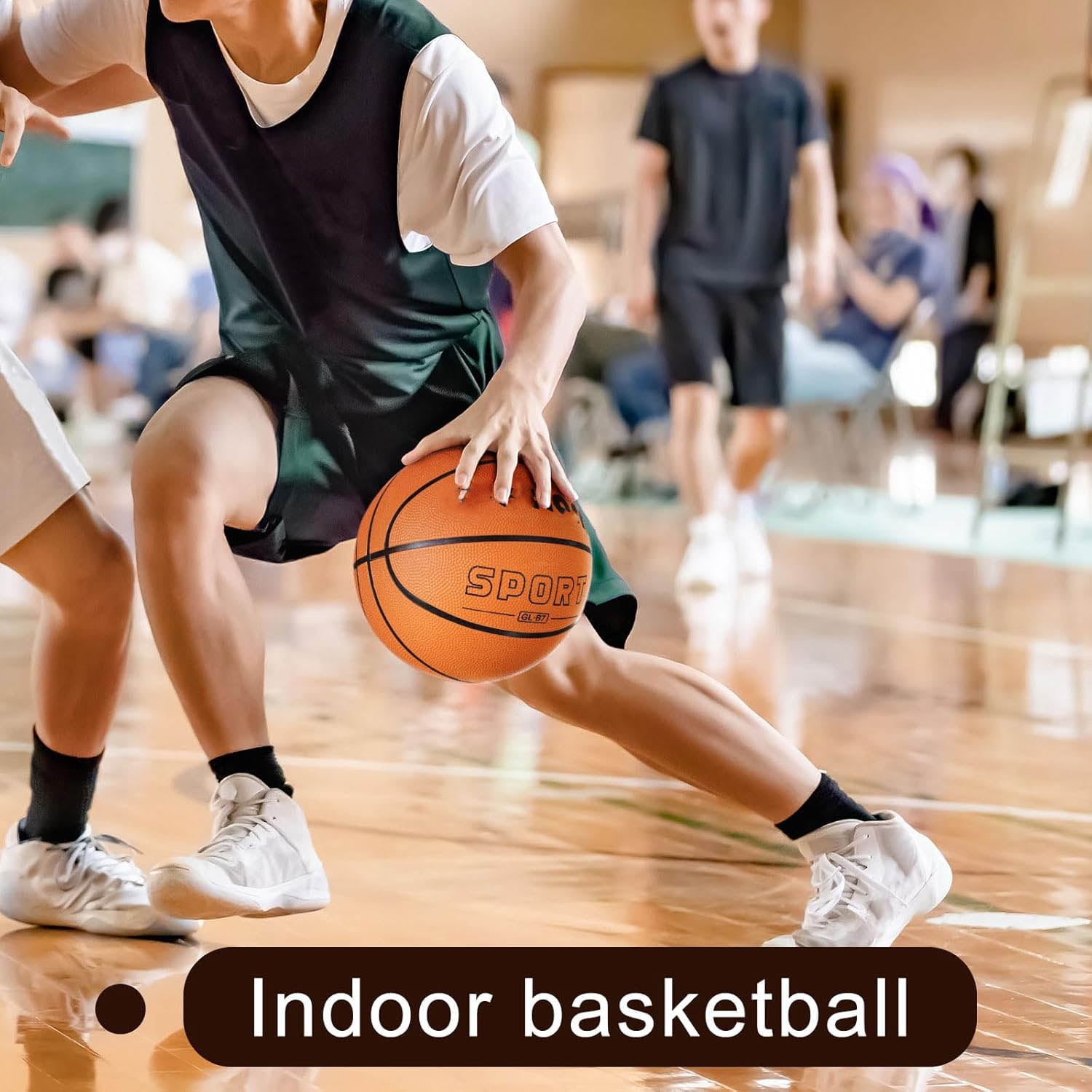 Rubber Training Basketball with Pump Street Ball for Indoor and Outdoor Game Gym Training Competition
