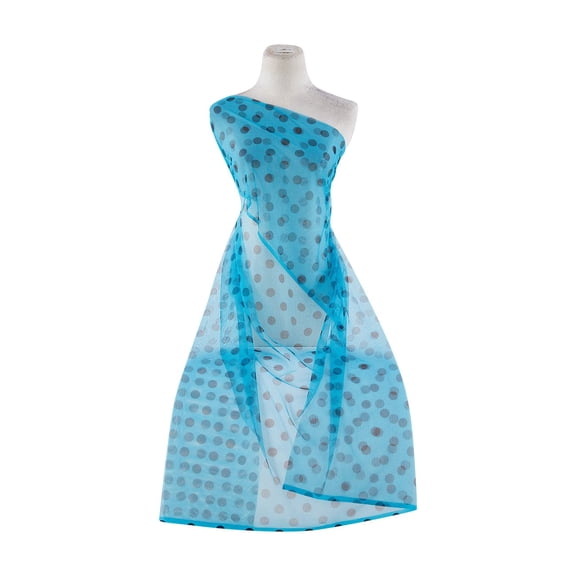 Zelouf Tulle W/ Dot Print  , Sewing, DIY, Crafts Fabric by the Yard, Miami Surf, 3 Yard