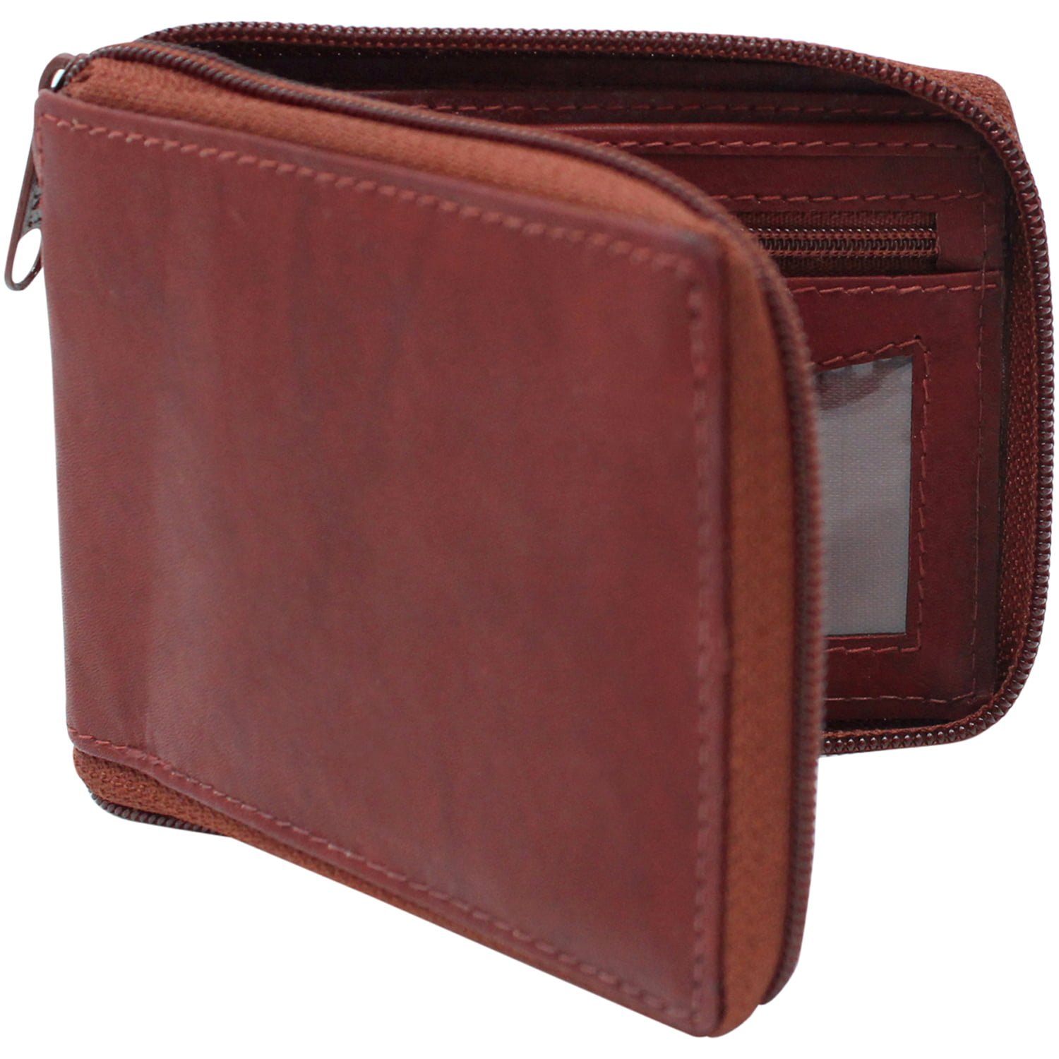 Luxury Divas - Leather Mens Zipper Wallet With Photo Coin & Cc Slots ...