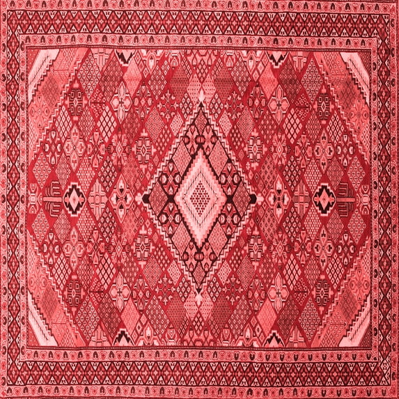 Ahgly Company Indoor Square Persian Red Traditional Area Rugs, 5' Square