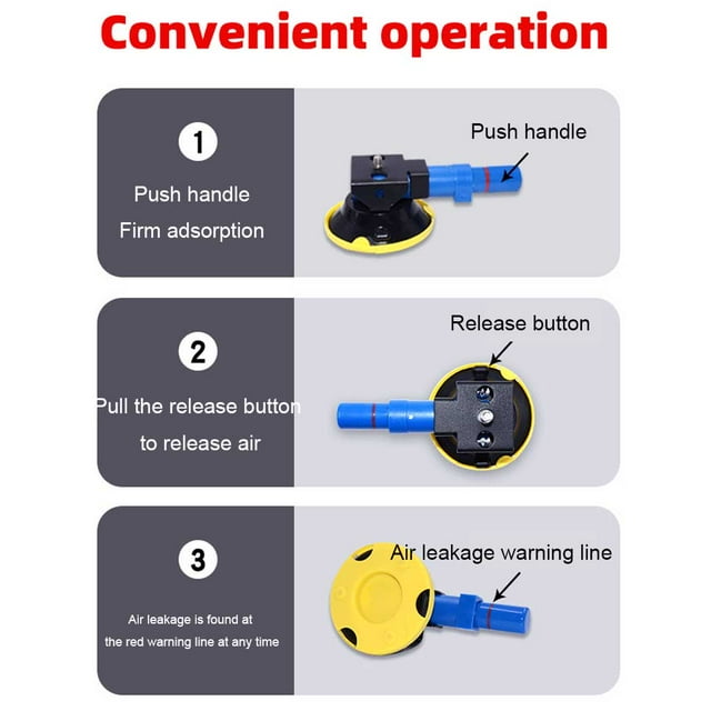 Suction Cups Repairing Tool Car Supplies Vehicle Fittings Multipurpose Powerful Heavy Duty Threaded Stud Stabilizer Hand Pump Black M8