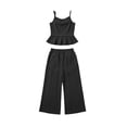 thumbnail image 3 of OGLCCG Girls Summer Outfit Set Sleeveless Ruffle Hem Tank Top and Wide Leg Pants Two Piece Girls Lightweight Outfits 4-15 Years, 3 of 7