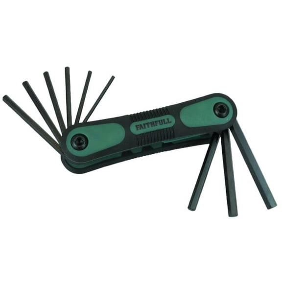 Faithfull - Folding Hexagon Key Set, 9 Piece (5/64 - 1/4in)