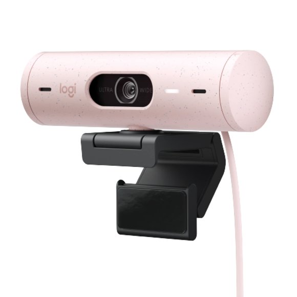 Logitech Brio 500 Caméra Web Full HD avec Correction Automatique de la Lumière, Mode Affichage, Micros à Réduction de Bruit Double, Couverture de Confidentialité pour Caméra Web, Fonctionne avec Microsoft Teams, Go