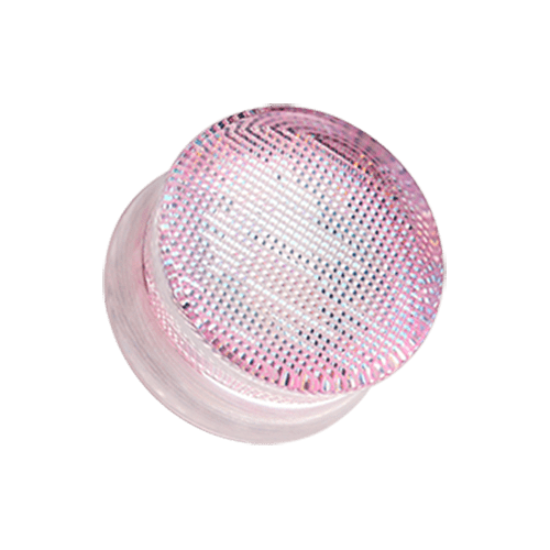 Square Holographic Prism Glitter Double Flared Ear Gauge Plug