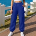 thumbnail image 6 of Iyufng Women Cargo Jogger Sweatpants Elastic High Waist Ribbed Ankle Cuff Loose Casual Pants with Pockets, 6 of 7