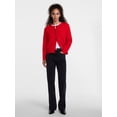 thumbnail image 4 of Scenario Women's Crewneck Cardigan with Patch Pockets, Lightweight, Sizes XS-XXXL, 4 of 7