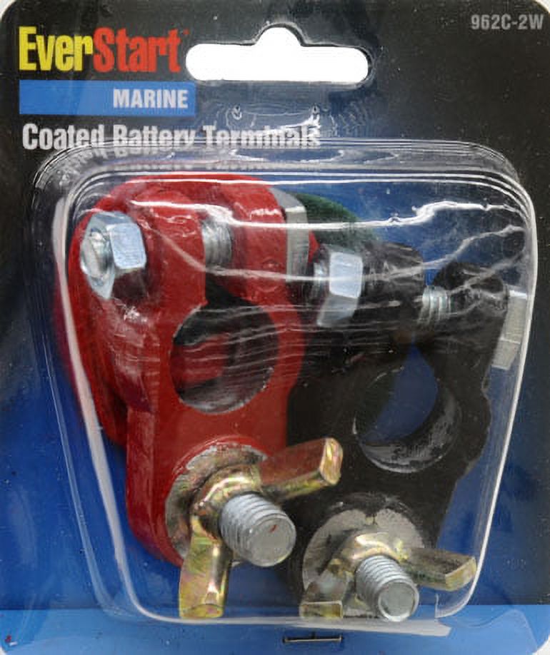 Everstart 962C-2W Marine Grade Red and Black 6-12-Volt Battery Terminals, Epoxy Coated