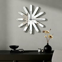 SHYFOY Modern Starburst Wall Clock  Mirrored Decorative Clock for Living Room