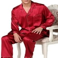 thumbnail image 2 of Pyjama pour Hommes Uni à Manches Longues, Ensemble Décontracté Deux Pièces, 2 of 6