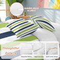 thumbnail image 3 of Green Navy Blue Striped Bedding 3 Piece Duvet Cover Set Twin Size, Farmhouse Stripe Art Soft Microfiber Comforter Cover with Zipper Closure & Pillowcases, Wrinkle & FadeResistant Quilt Cover, 3 of 9