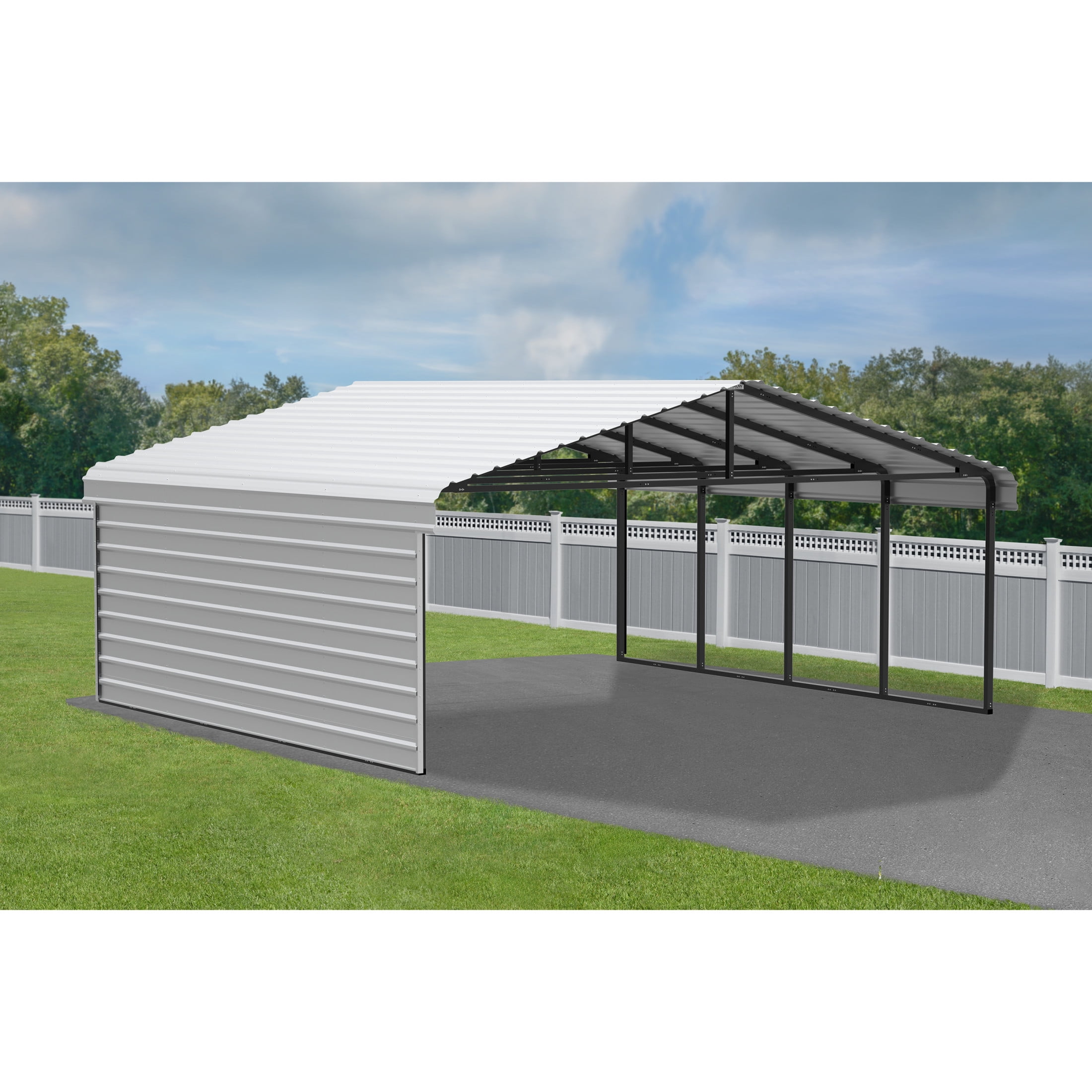Arrow 9 x 20 x 32 ft Eggshell Single Wall Kit For Steel Carport