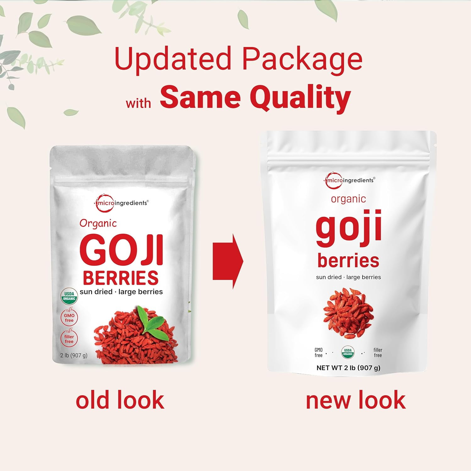 Micro Ingredients Organic Goji Berries, 32 Ounce | Large Whole Sun-Dried Berries | Raw Superfood for Energy, Eye, & Immune Health