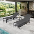 thumbnail image 7 of Crestlive 3-Piece Patio Pool Chaise Lounge Set with Side Table, Black, 7 of 7