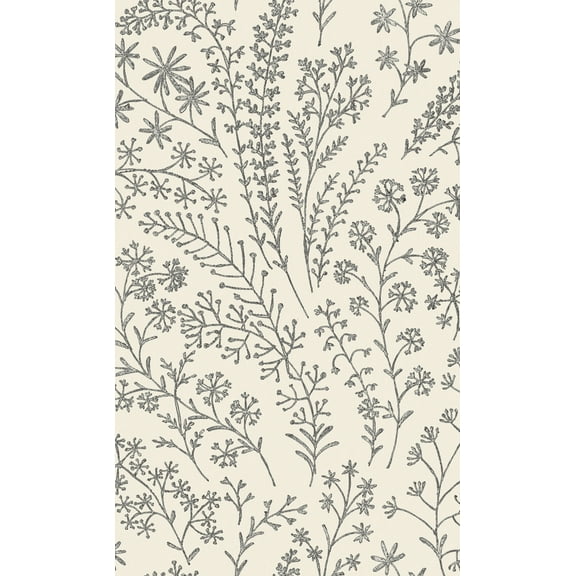 White Whimsical Leaf Trail Tropical Wallpaper R8390