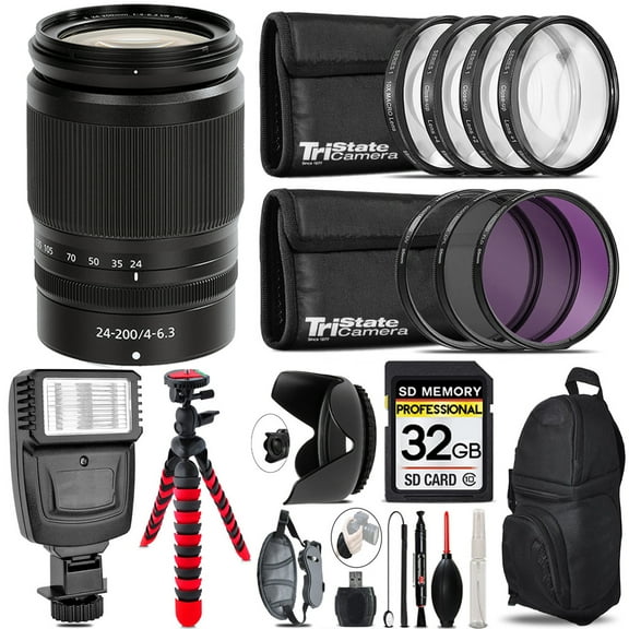 Nikon NIKKOR Z 24-200mm f/4-6.3 VR Lens   Flash   Tripod & More - 32GB Accessory Kit (International Version)