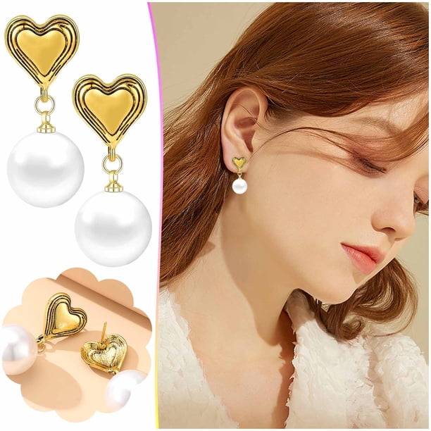 HomeKingdee Ladies Fashion Heart-shaped Rhinestone Earrings - Alloy Multicolor Stud Earrings for Women Gift Giving Jewelry Ornament