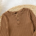thumbnail image 4 of Tiny Cutey Baby Boy Girl Clothes Outfits Toddler Solid Long Sleeve Knitted Romper Top Pant Pajamas Set,2-3T, 4 of 6