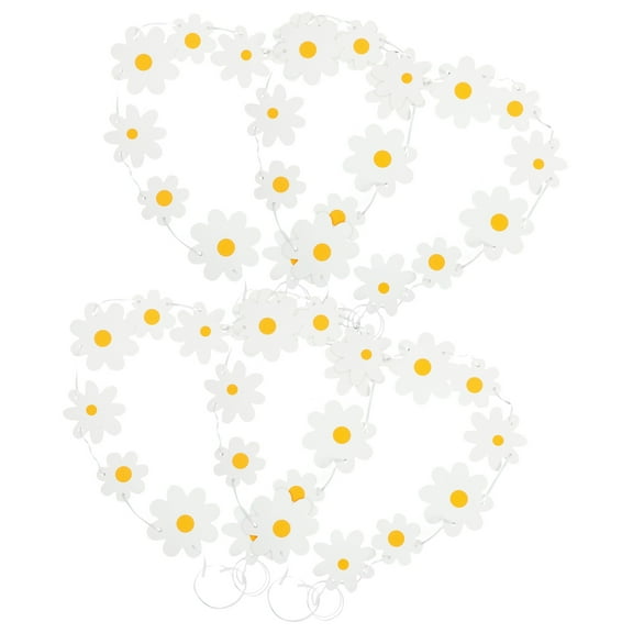 4 Pcs Daisy Birthday Decorations Garland Girl Nursery Mother Baby White