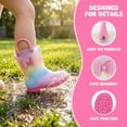 thumbnail image 4 of Xfvqtps Girls Rain Boots with Handles Colorful Rainbow Gradient Color Mid Calf Waterproof Non Slip Garden Shoes Outdoor EVA Rain Shoes, 4 of 9