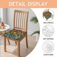 thumbnail image 2 of Dark Pioneer Flower Pattern Seat Covers for Dining Room Chairs Set Of 4,Stretch Printed Washable Chair Seat Cover with Elastic Ties and Button,Removable Waterproof Couch Cushion Covers, 2 of 6